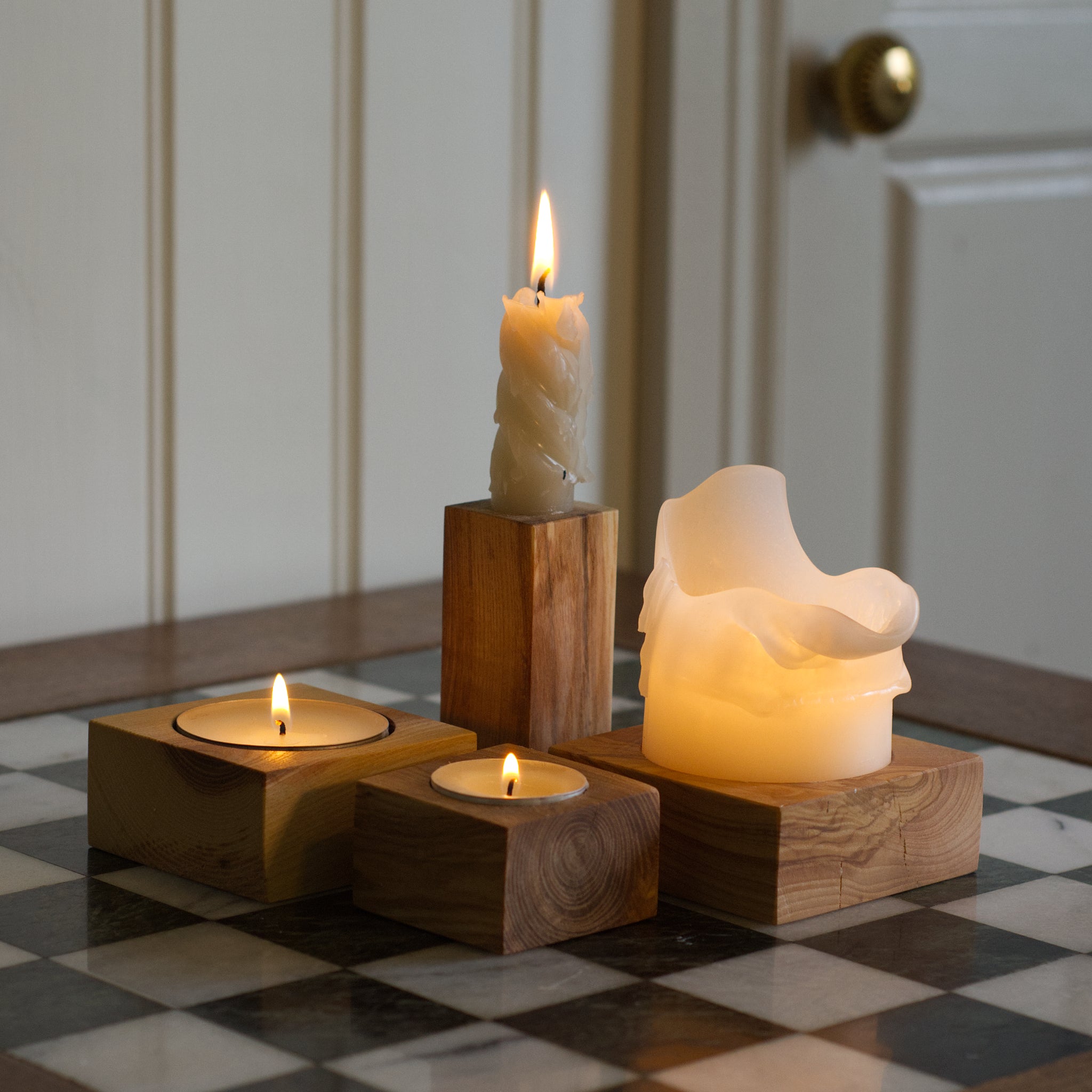 Hardwood Candle Holder