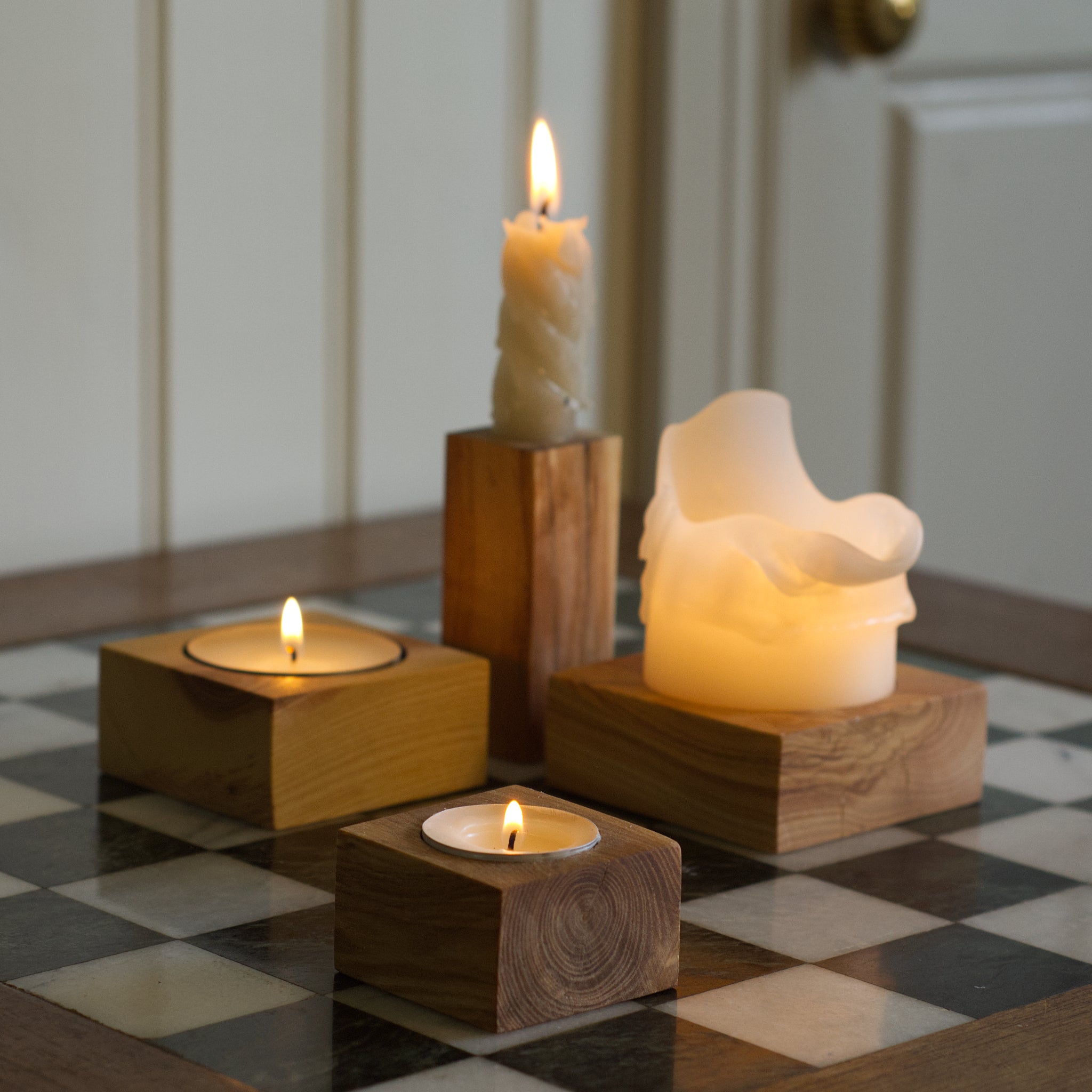Hardwood Candle Holder