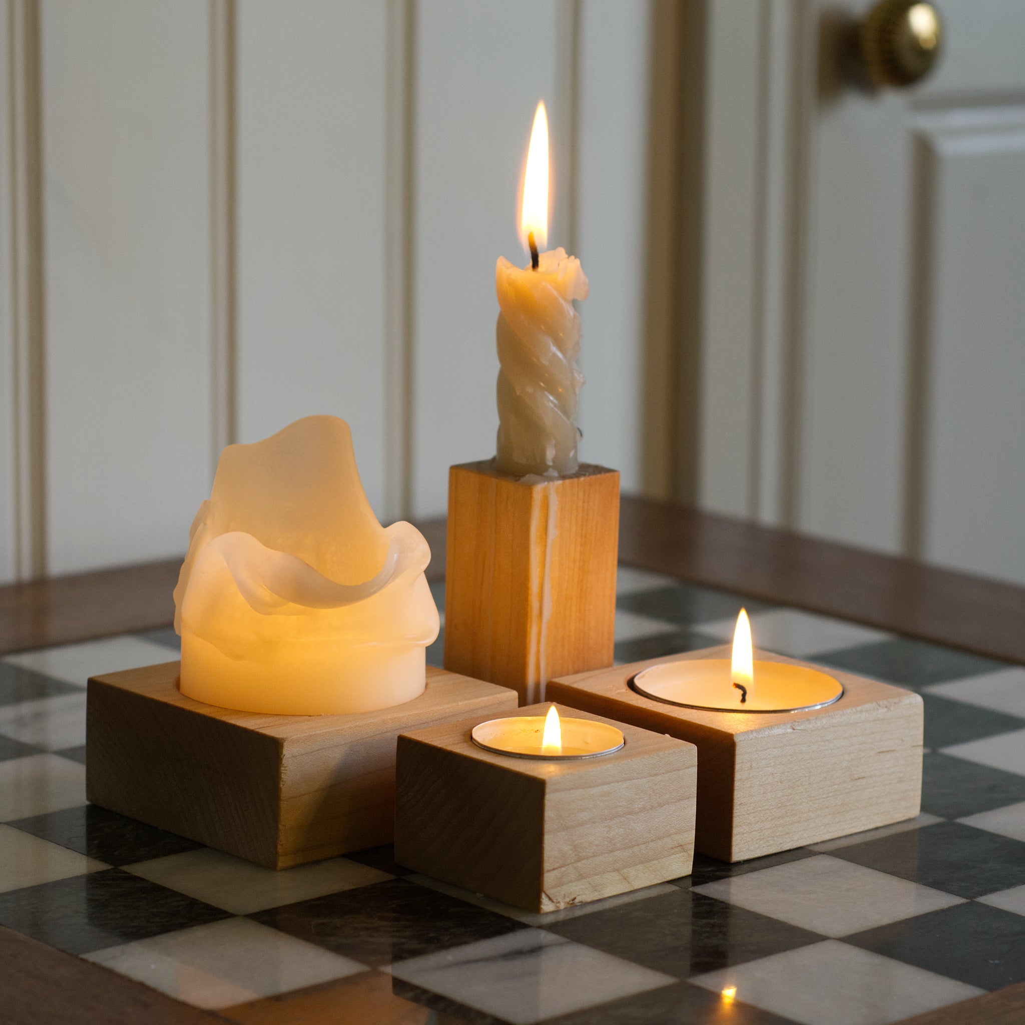Hardwood Candle Holder