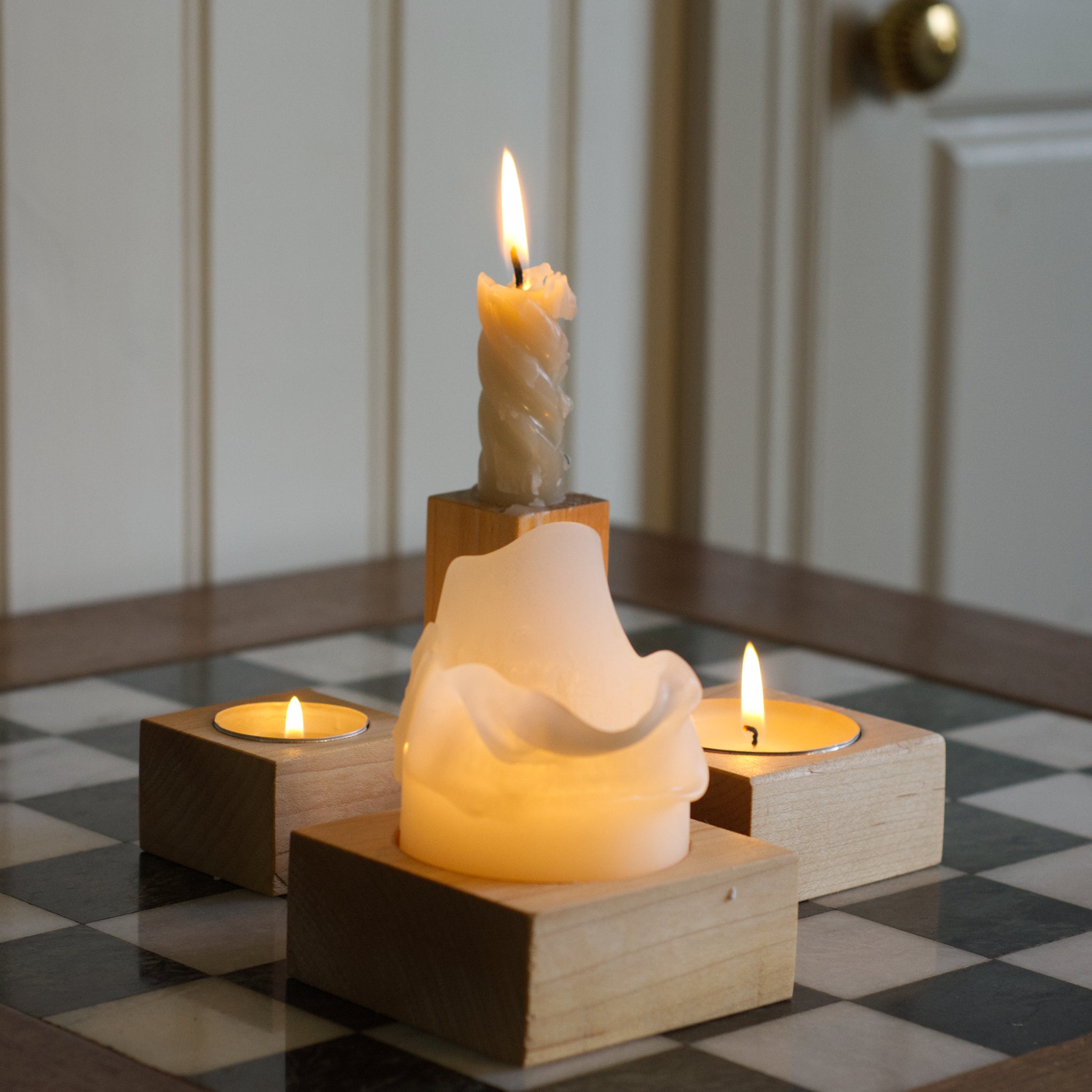 Hardwood Candle Holder