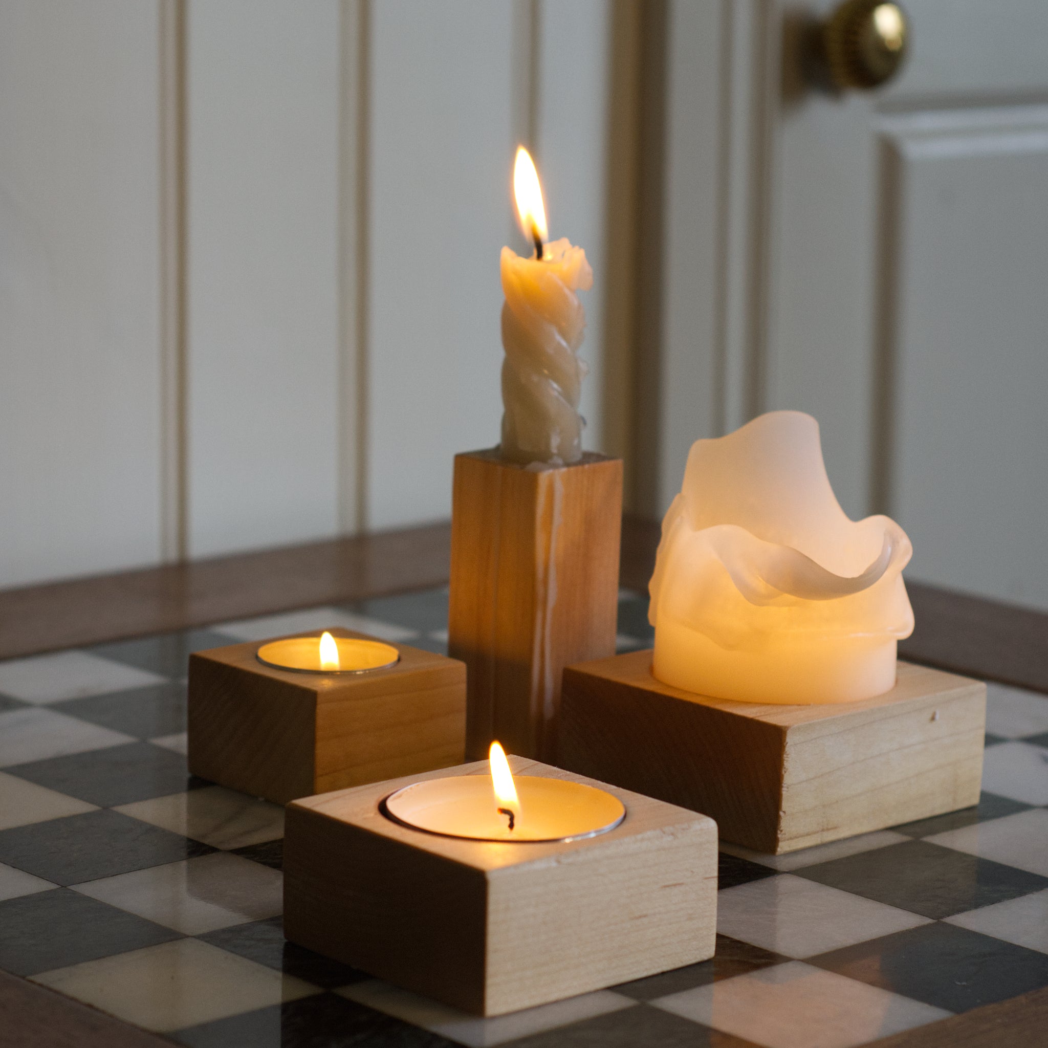 Hardwood Candle Holder