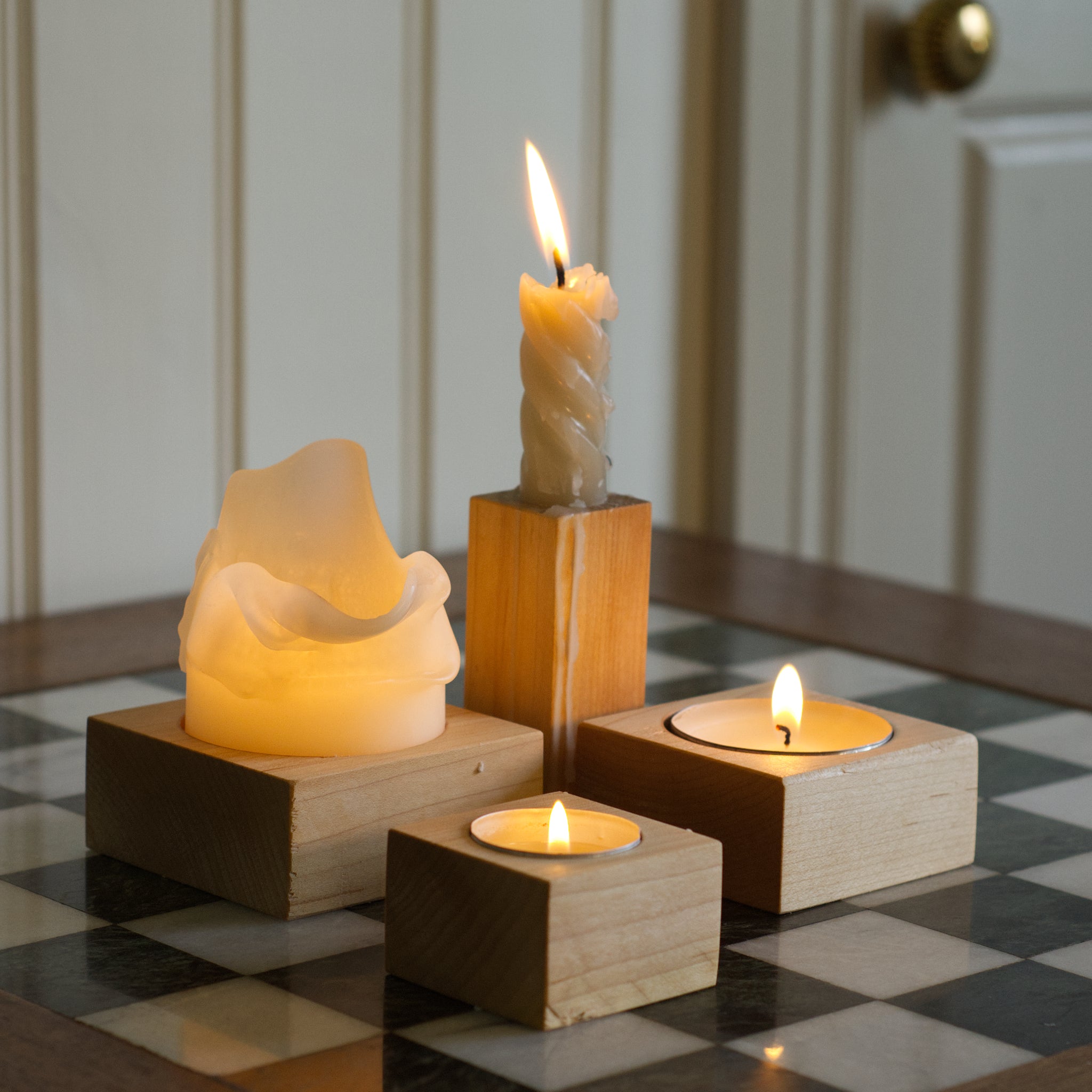 Hardwood Candle Holder
