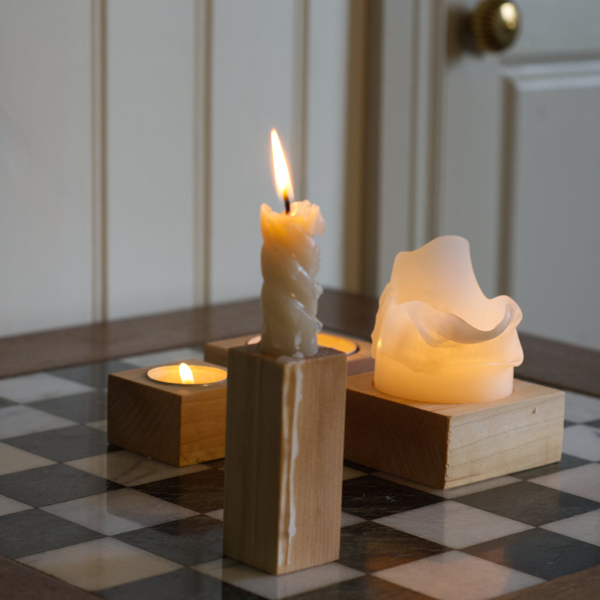 Hardwood Candle Holder